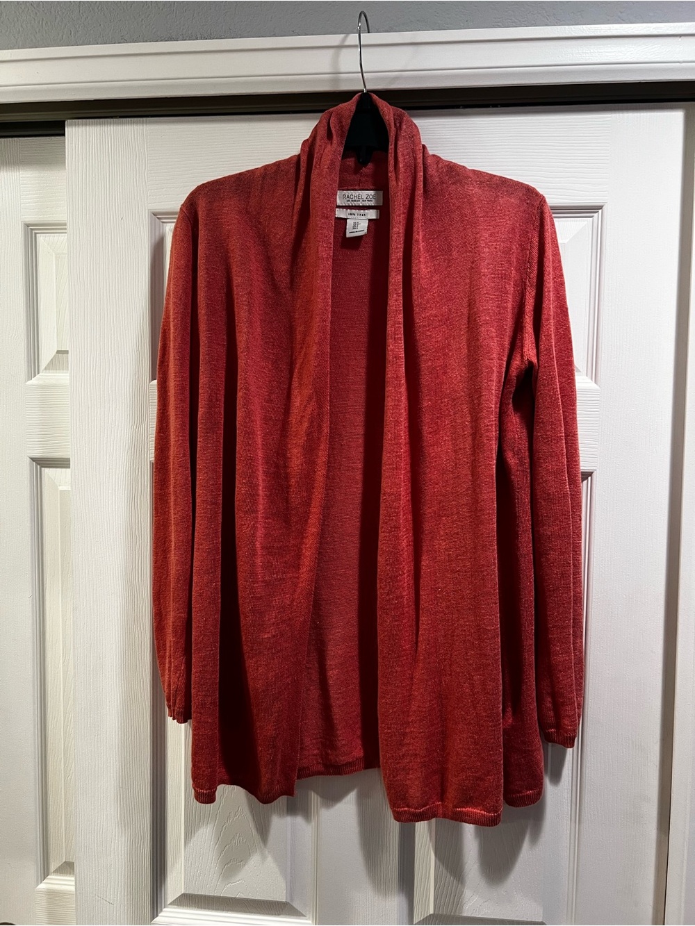 Rachel Zoe Open-Front Terra Cotta Cardigan Sweater